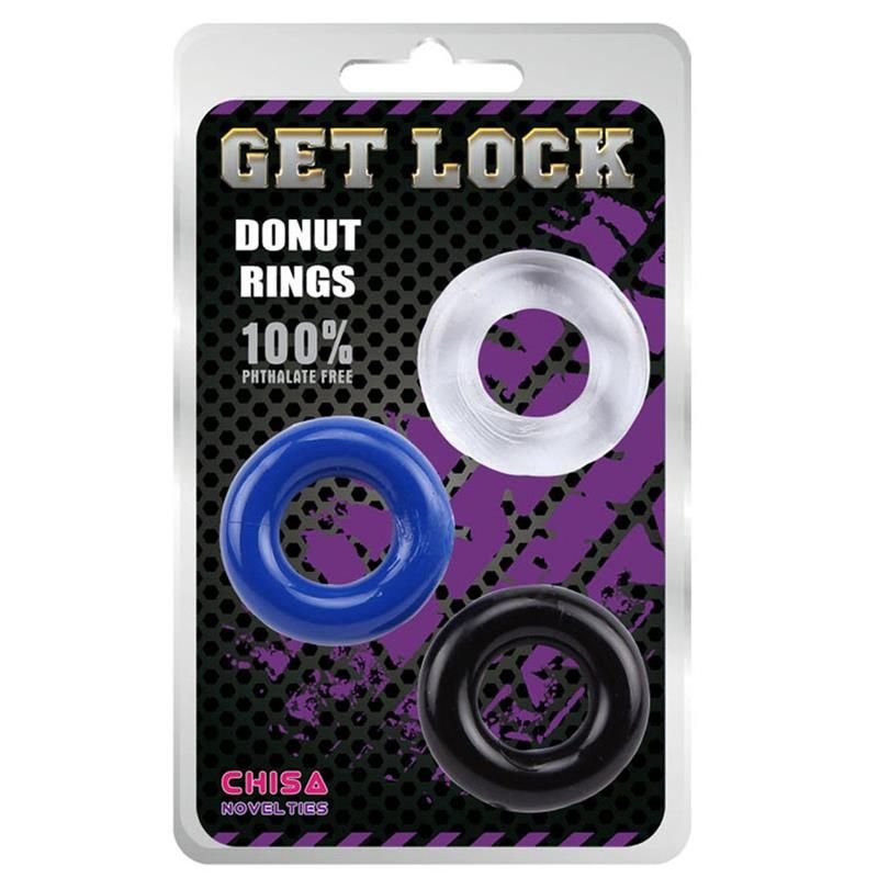 Chisa anillos donut, pack de 3 surtidos