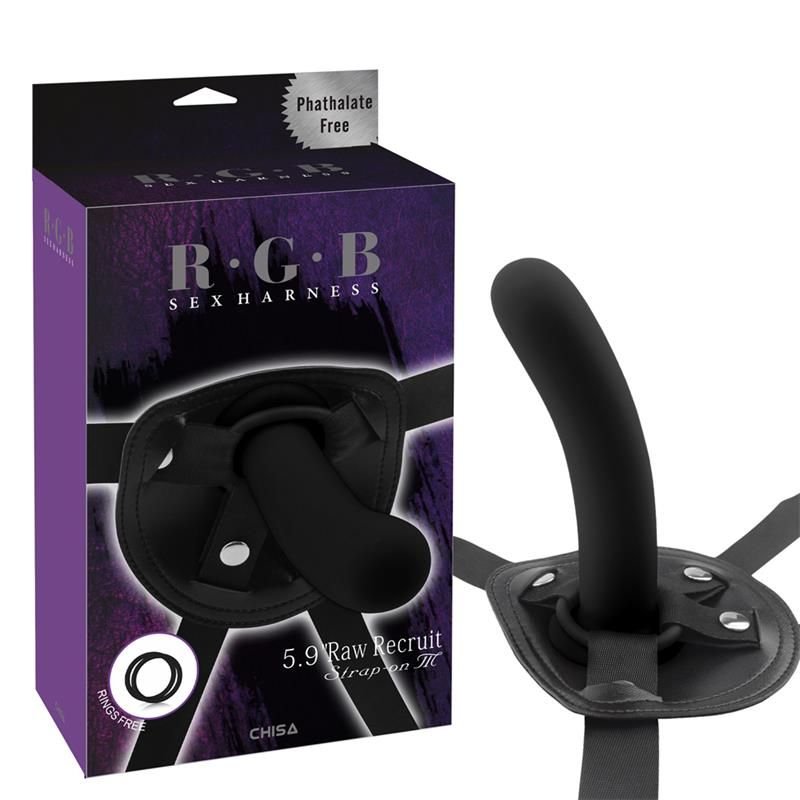 Chisa Strap-On with Dildo Raw Recruit Size M (Black)
