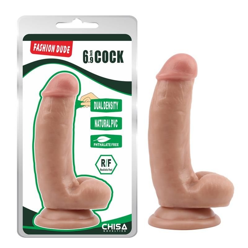 Chisa Dual Density Dildo Fashion Dude 6.9" Flesh