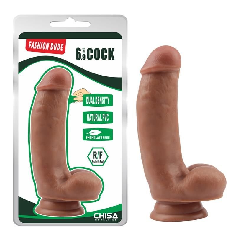 Chisa Dildo Dual Density Fashion Dude 6.9" Tan