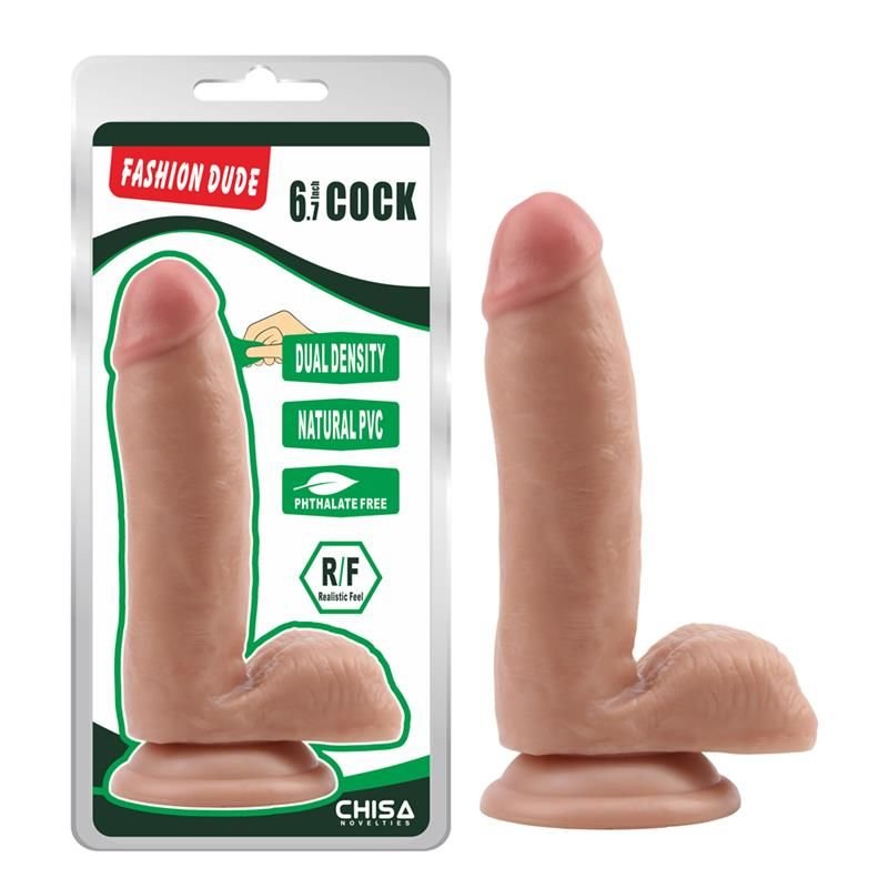 Chisa Dildo Dual Density Fashion Dude 6.7" Flesh