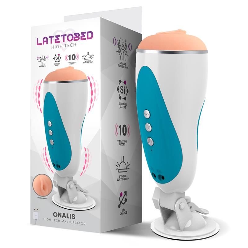 LateToBed Onalis masturbador de alta tecnología con gemidos y vibración