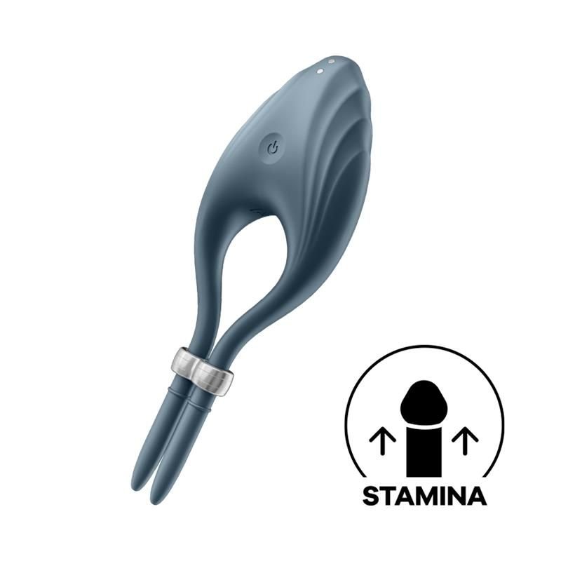 Satisfyer Vibrating Penis Ring Duelist (Dark Blue)