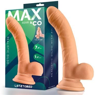 Max & Co Sean dildo realista con testículos 7,5" color piel