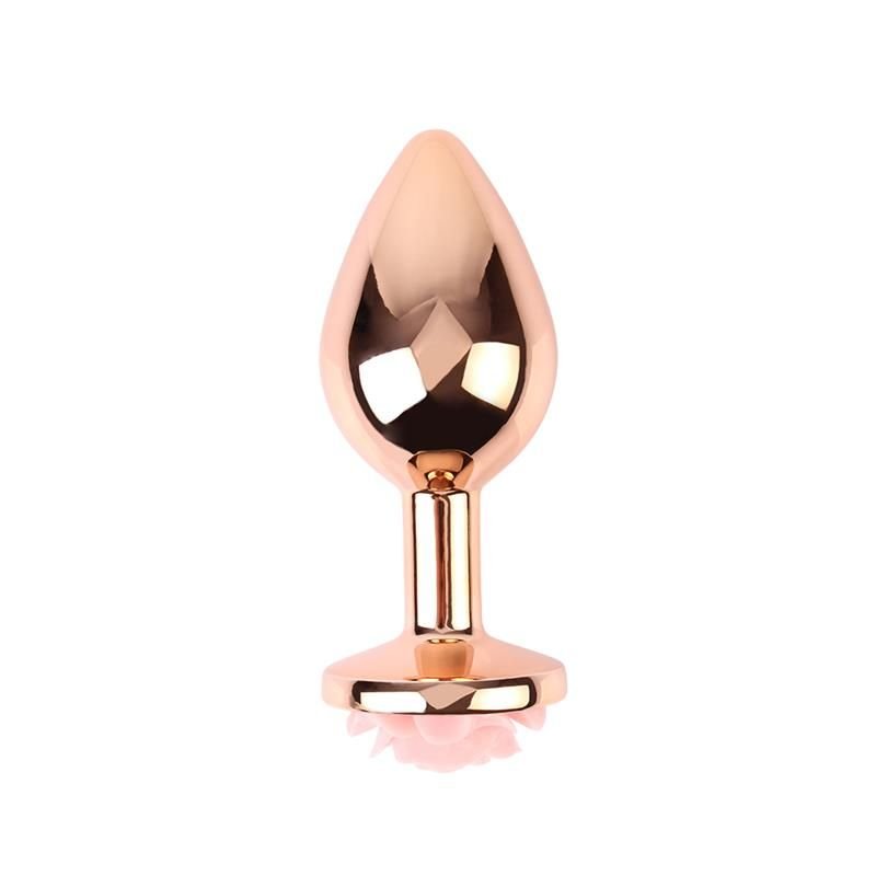 Chisa Anal Plug with Rose Jewel Color Rose Size M