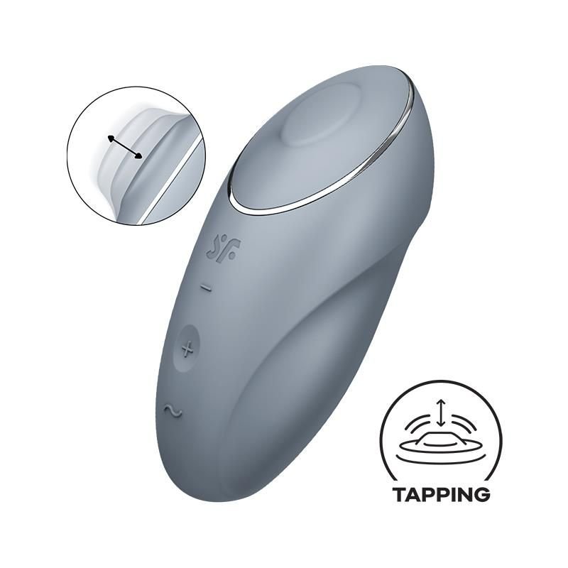 Satisfyer Tap and Climax 1 Vibrador con vibración y tapping (Gris)