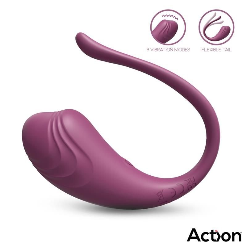 Action Luvia huevo vibrador morado con mando a distancia