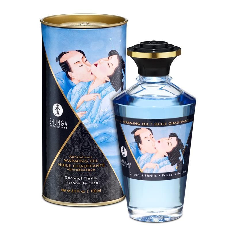 Shunga aceite de masaje con efecto calor coco