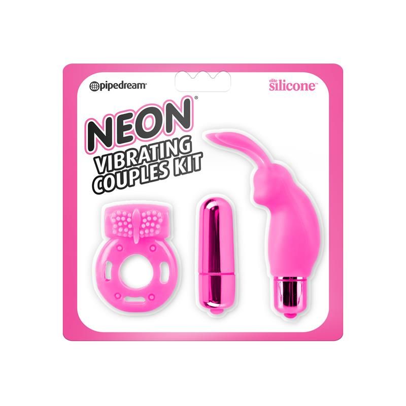 Neon kit vibrador para parejas (rosa)
