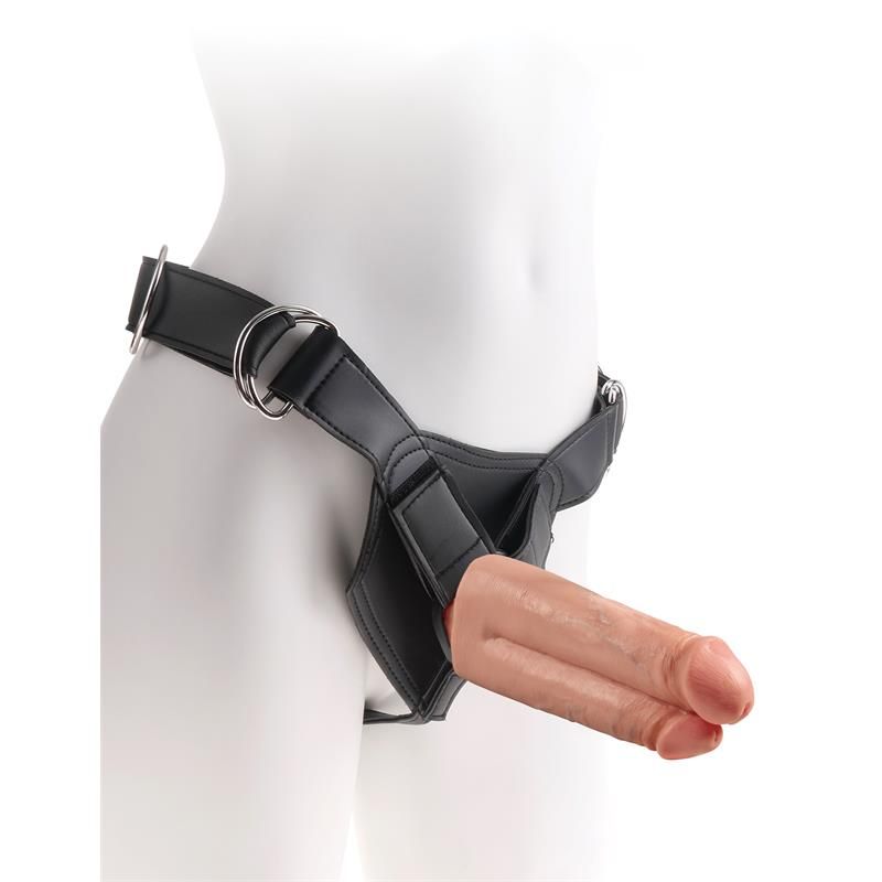 King Cock strap-on Two Cocks One Hole 7" color piel