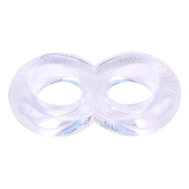 Chisa Duo anillo para pene con 8 bolas, transparente