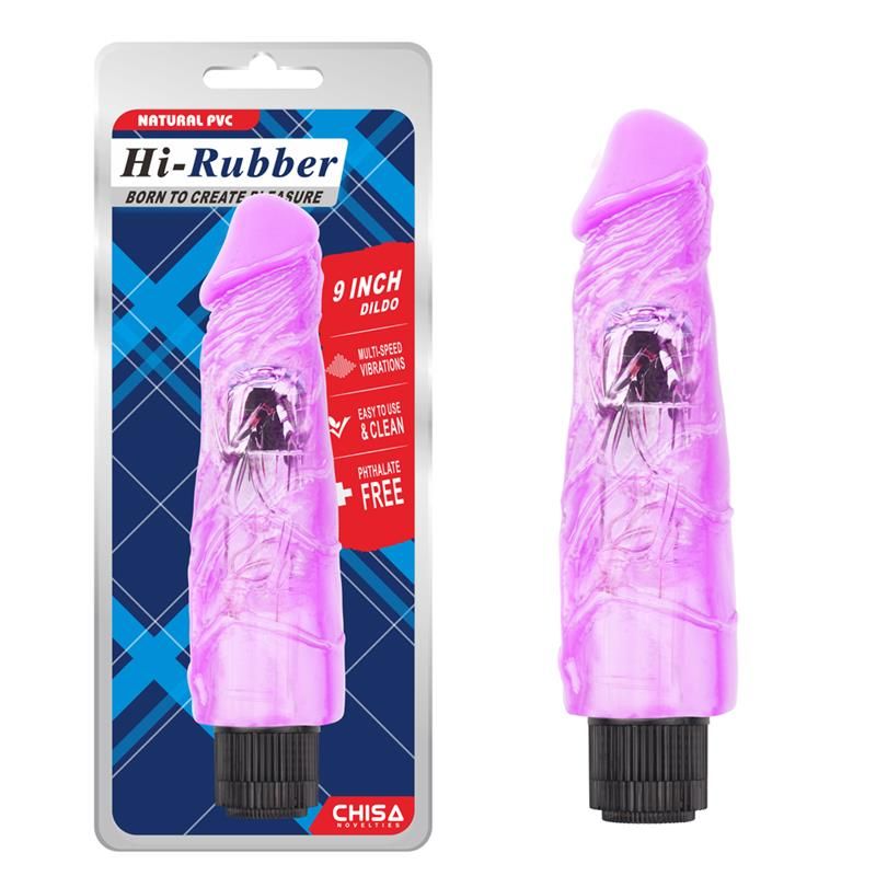 Chisa Vibrador Hi-Rubber 9" (Morado)