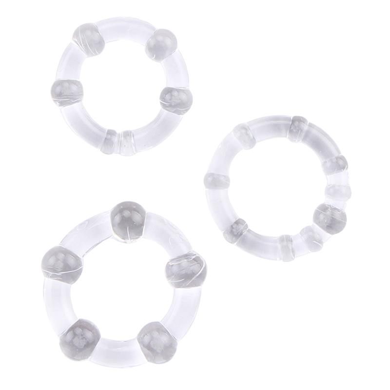 Chisa Anillos para el pene con cuentas - Transparente