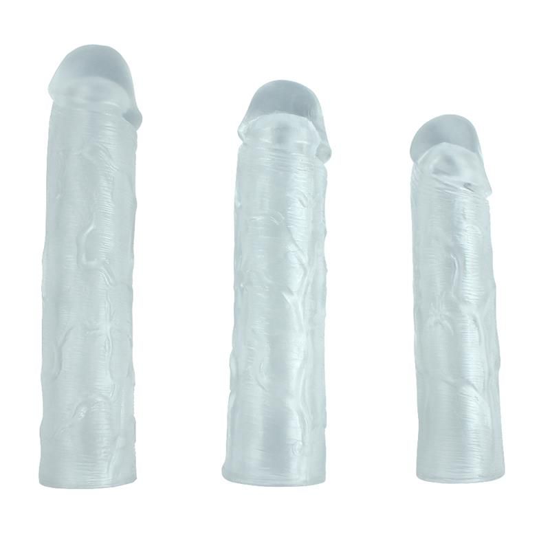 SheQu pack de 3 fundas para el pene Alex transparente