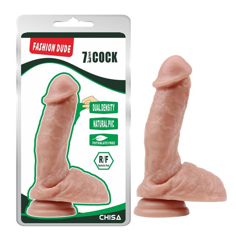 Chisa dildo de densidad dual Fashion Dude 7.3" color piel
