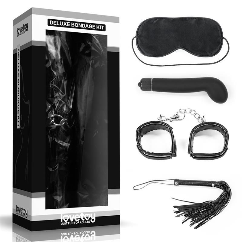 Lovetoy kit de bondage Deluxe con vibrador (negro)