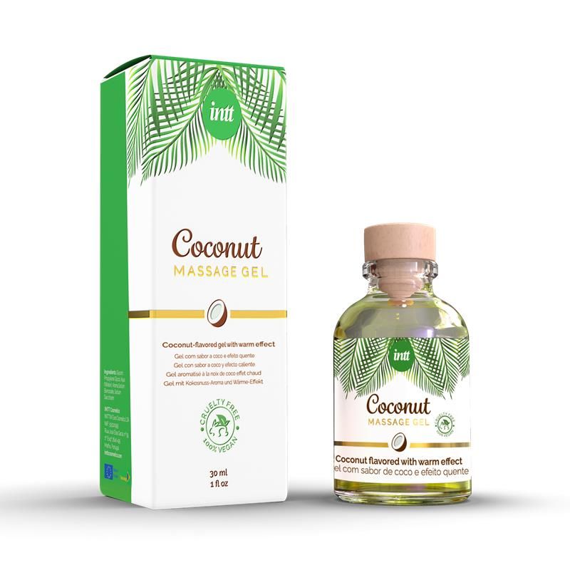 INTT gel de masaje comestible coco, 100% vegano 30 ml