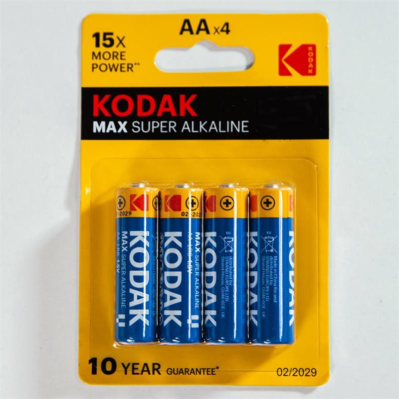 Kodak Alkaline Super Max AA LR6 Battery Blister de 4