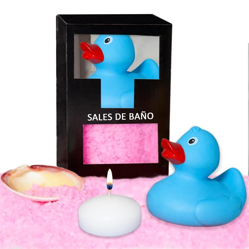 Diverty Sex set de sales de baño rosa, patito, vela y concha 150 g