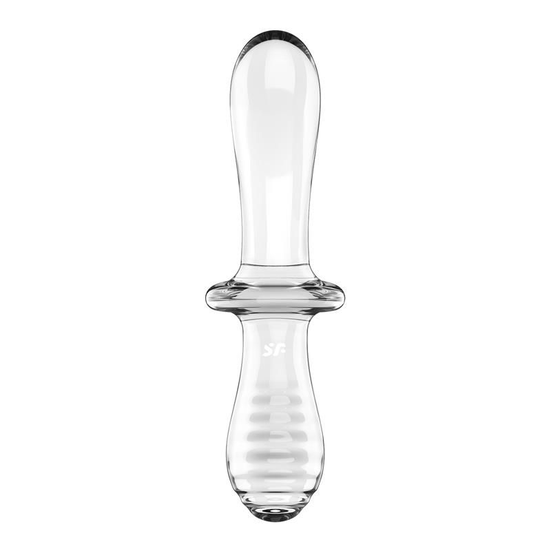 Satisfyer Estimulador Double Crystal frío y calor Transparente