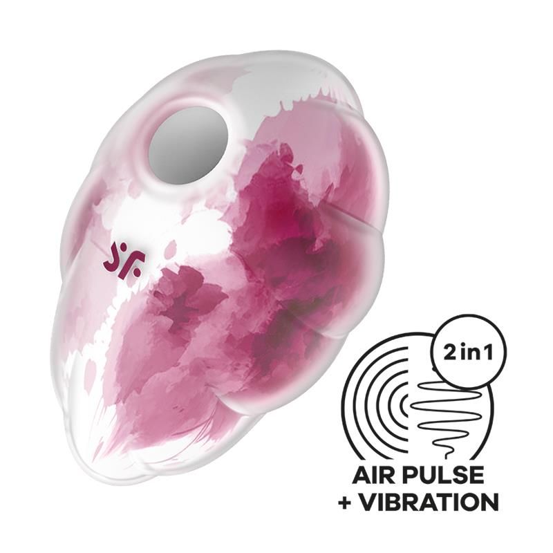 Satisfyer Cloud Dancer Succionador de Clítoris y Vibrador Estampado Rojo