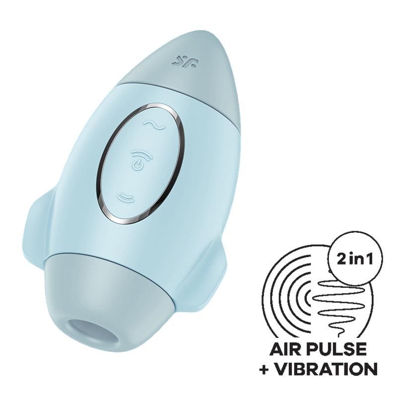 Satisfyer Mission Control succionador de clítoris y vibrador (azul)