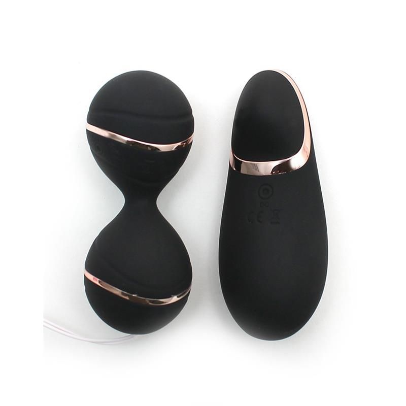Rimba Ibiza set de bolas kegel vibradoras (negro)