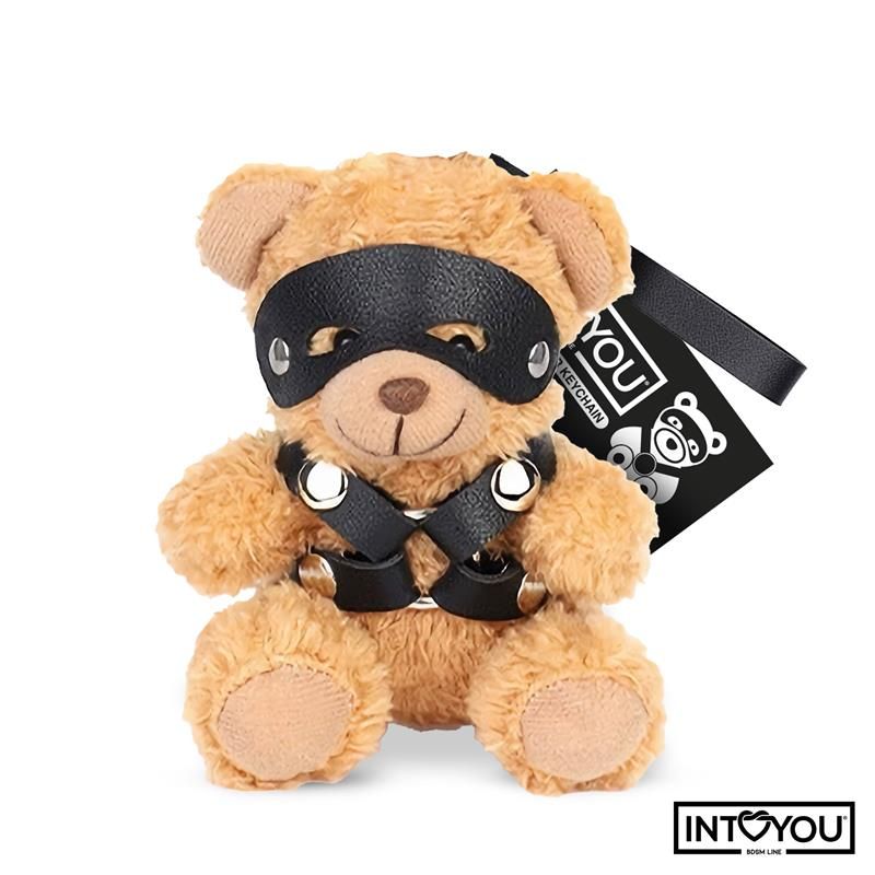 IntoYou Bearly llavero, osito BDSM con arnés de pecho