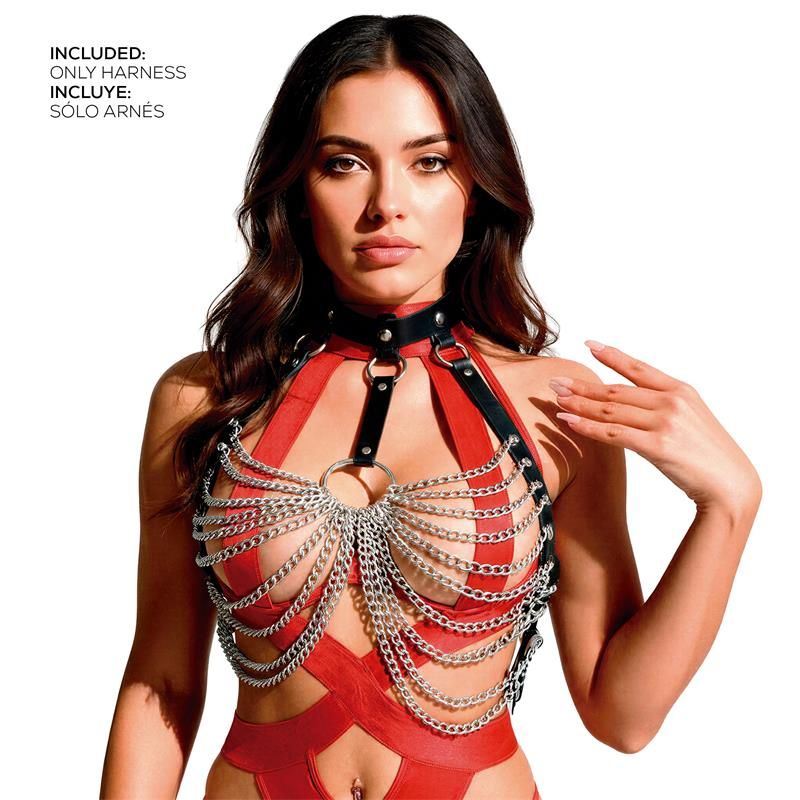 Adalet Lingerie Samara arnés de pecho con cadena, talla única