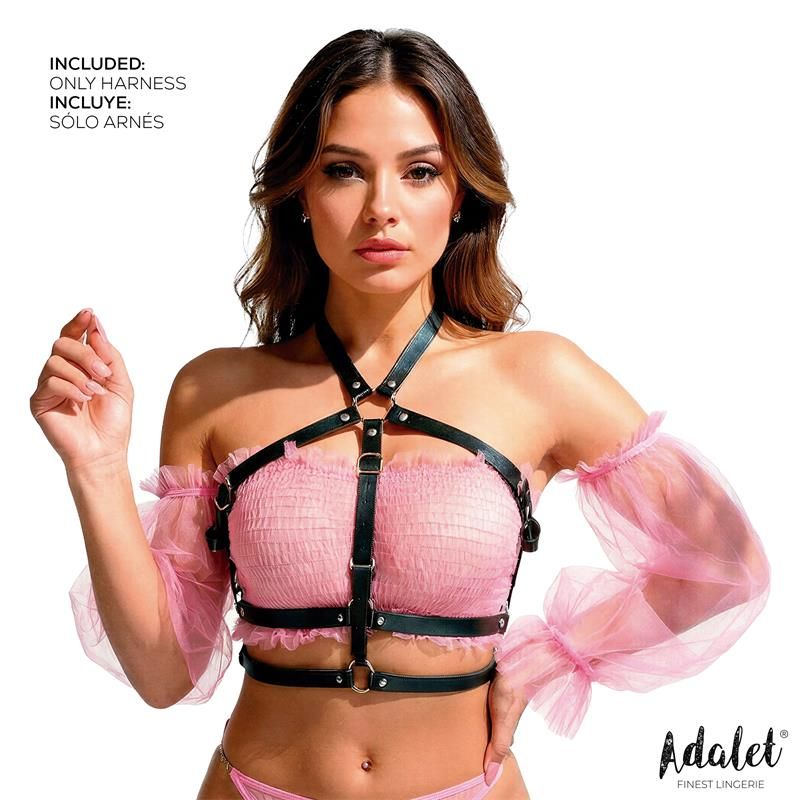 Adalet Lingerie Elva arnés de pecho de cuero vegano, talla única