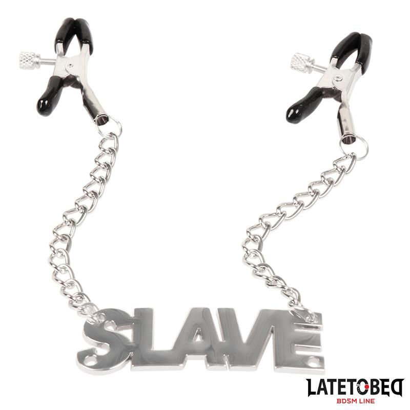LateToBed pinzas para pezones con colgante Slave