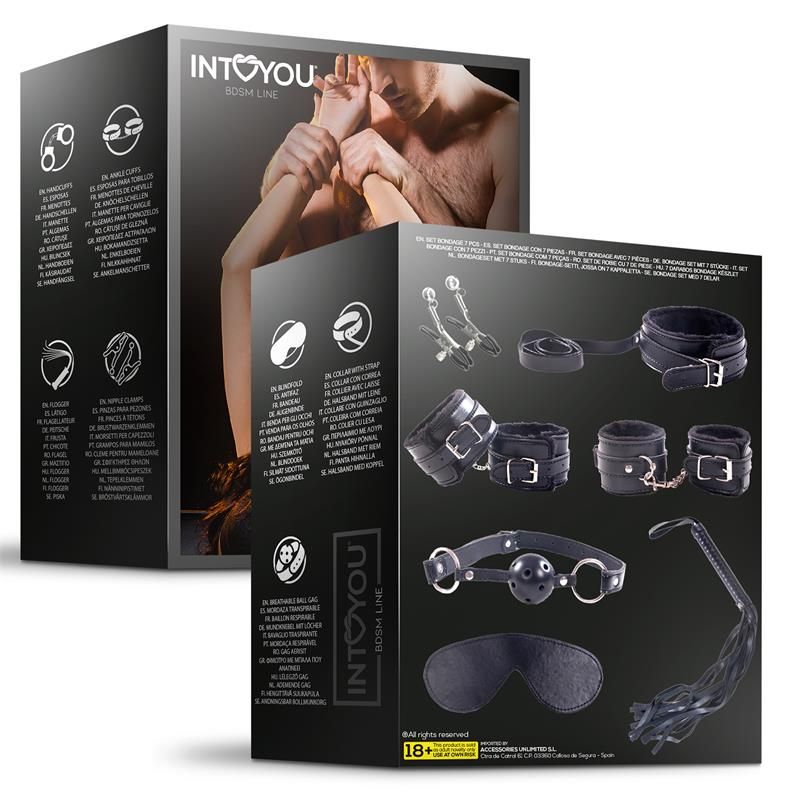IntoYou set de bondage de 7 piezas con pelo