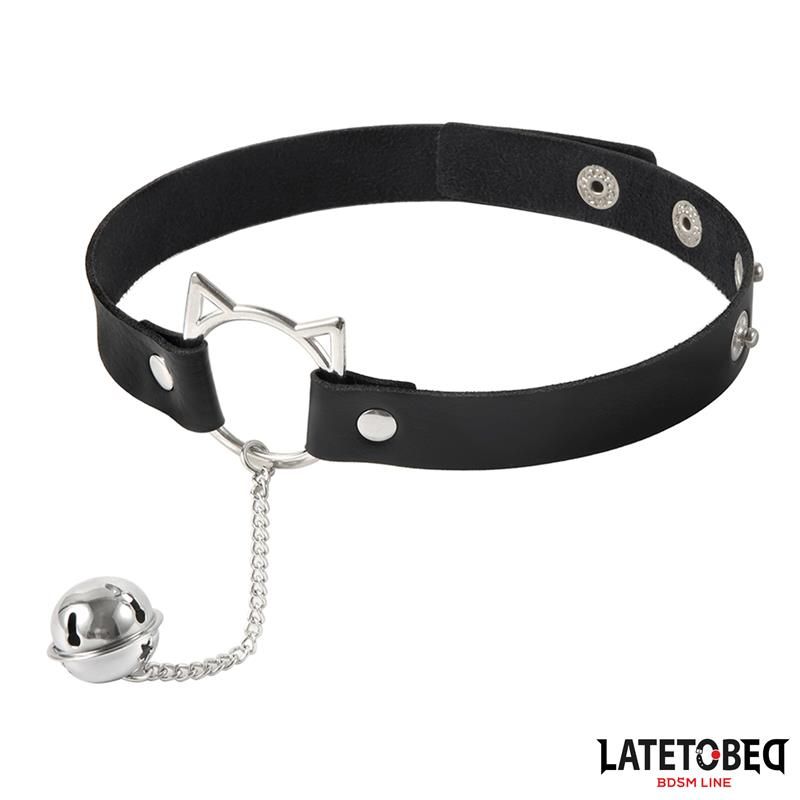 LateToBed choker con aro de orejas de gato y cascabel