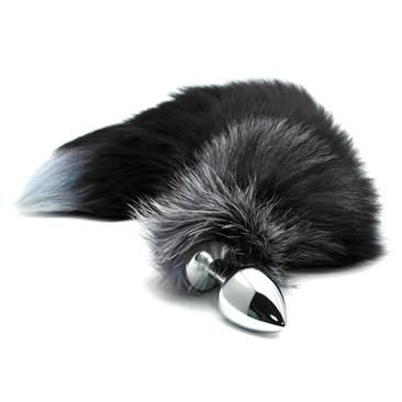 Alive Plug Anal de Metal con Cola de Zorro Blanca y Negra, Talla L