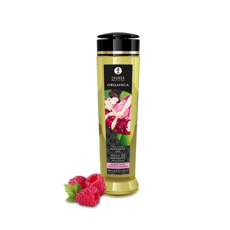 Shunga aceite de masaje orgánico frambuesa 240 ml