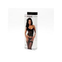 Amorable corsé con tanga y medias (negro), imagen 2
