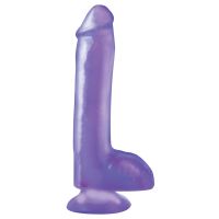 Basix Rubber Works dildo con testículos y ventosa - morado