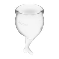 Satisfyer Feel Secure Copa menstrual transparente pack de 2, imagen 2
