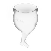 Satisfyer Feel Secure Copa menstrual transparente pack de 2, imagen 3
