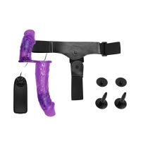 Baile arnés con dildo doble (morado), imagen 5