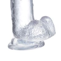 Glazed dildo de cristal realista con testículos 20 cm