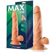Max & Co Zane dildo realista con testículos 7,6" color piel, imagen 4