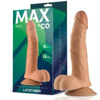 Max & Co Saul dildo realista con testículos color piel 8,25", imagen 2