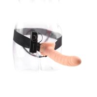 Fetish Fantasy Series strap-on con dildo hueco vibrador color piel, imagen 3