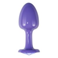 Lovetoy plug anal de metal rosa morada con joya azul, imagen 3