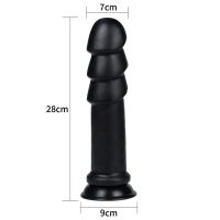 Lovetoy Dildo King Sized Anal Ripples 11.25" (Negro), imagen 8