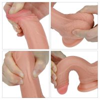 Lovetoy Nature dildo de silicona líquida 7" color piel, imagen 7