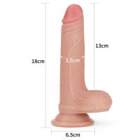 Lovetoy Nature dildo de silicona líquida 7" color piel, imagen 8