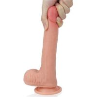 Lovetoy Nature dildo de silicona líquida 8" color piel