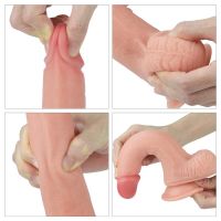 Lovetoy Nature dildo de silicona líquida 8" color piel, imagen 7